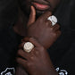 18K Yellow Gold VVS D Moissanite Men's Signet Ring hip hop jewelry CustomDiamJewel