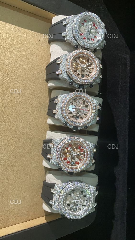 Customized Hip Hop Moissanite Diamond Watch For Men customdiamjewel