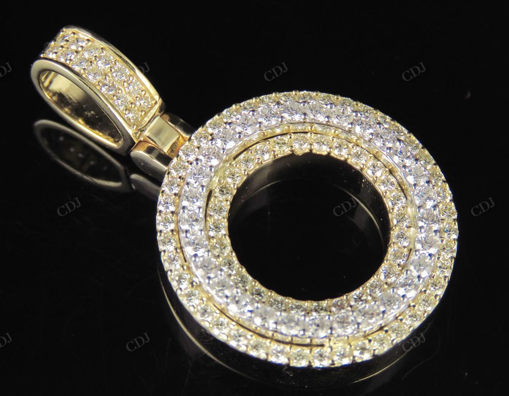 1.5" 1.6 CTW 10K Two Tone Gold Diamond Custom Initial 'O' Letter Pendant CustomDiamJewel