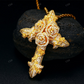 Hip Hop Two Tone Antique Design Cross Pendant hip hop jewelry CustomDiamJewel