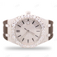Iced out Brown Silicon Band Lab Diamond Audemars Piguet Wrist Watch customdiamjewel