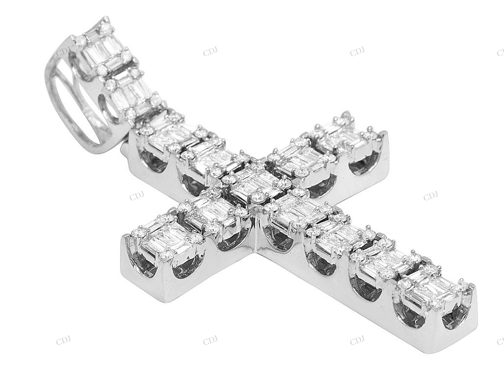 Handmade Cluster Moissanite Cross Pendant hip hop jewelry CustomDiamJewel