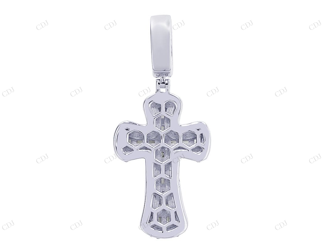 1.5 Inch Lab Grown Diamond 10K Gold Cross Pendant Hip Hop Pendent customdiamjewel