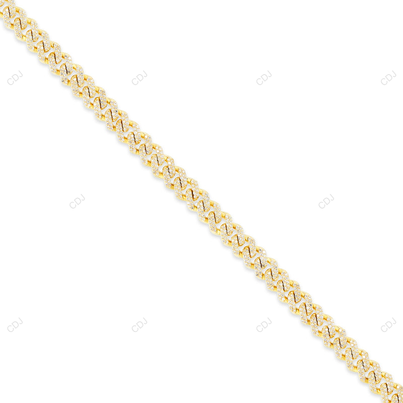 Moissanite 925 Sterling Silver Iced Out Miami Cuban Link Chain CustomDiamJewel