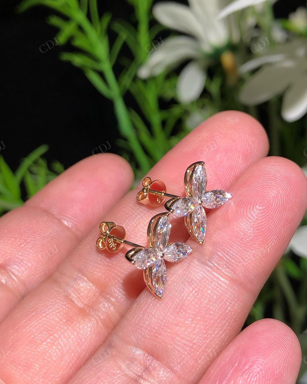 Marquise Cut Lab Grown Diamond Custom Earrings