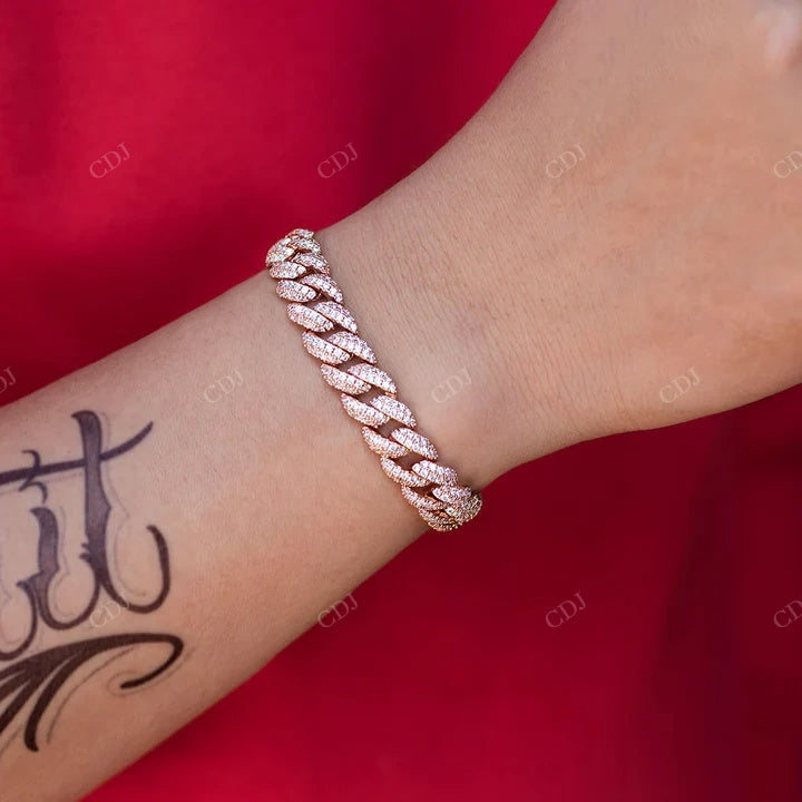 Moissanite Hip Hop Ice Out Cuban Bracelet hip hop jewelry CustomDiamJewel