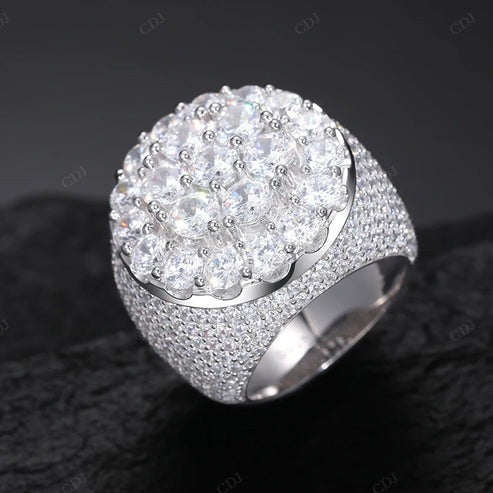 18K Yellow Gold VVS D Moissanite Men's Signet Ring hip hop jewelry CustomDiamJewel