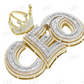 Hip Hop 925 Silver Baguette Diamond CEO King Crown Pendant hip hop jewelry CustomDiamJewel
