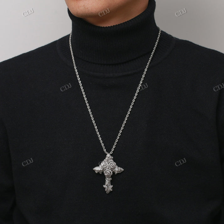 Hip Hop Two Tone Antique Design Cross Pendant hip hop jewelry CustomDiamJewel