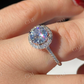 Halo Moissanite Engagement Promise Ring  customdiamjewel   