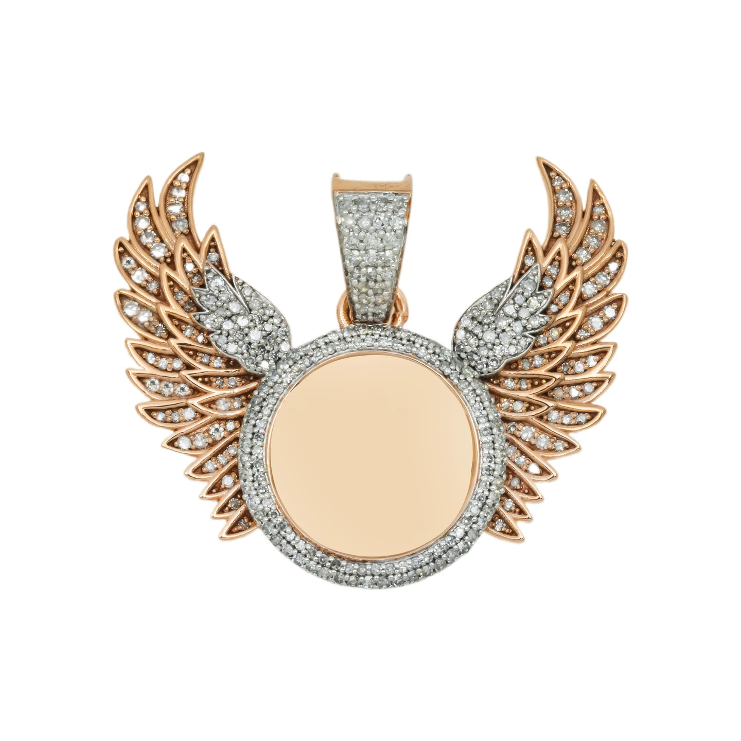 Iced Out Angel Wings Picture Pendant hip hop jewelry customdiamjewel