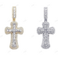 1.5 Inch Lab Grown Diamond 10K Gold Cross Pendant Hip Hop Pendent customdiamjewel