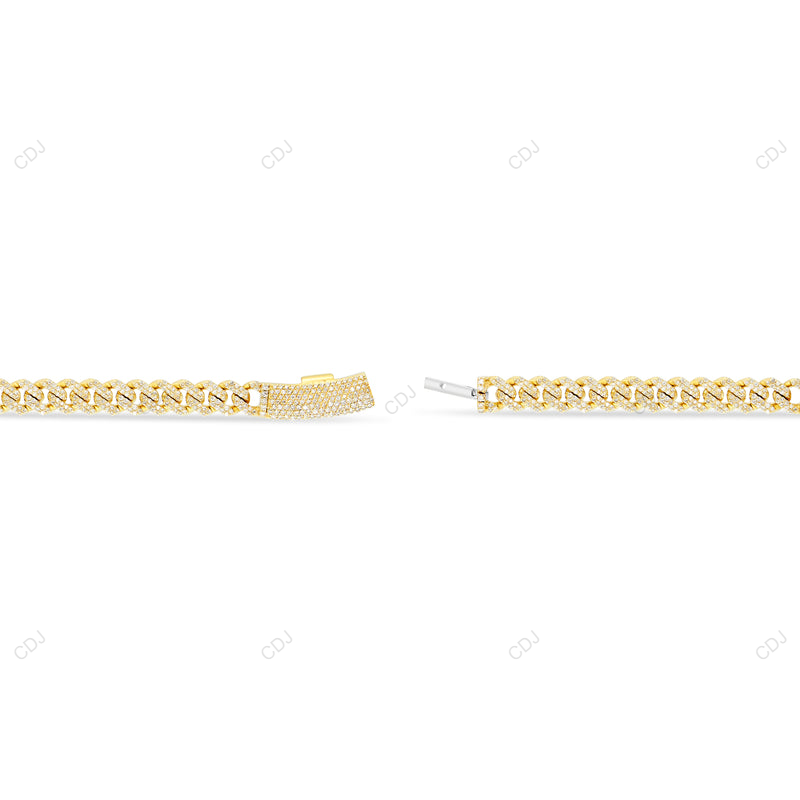 Moissanite 925 Sterling Silver Iced Out Miami Cuban Link Chain CustomDiamJewel