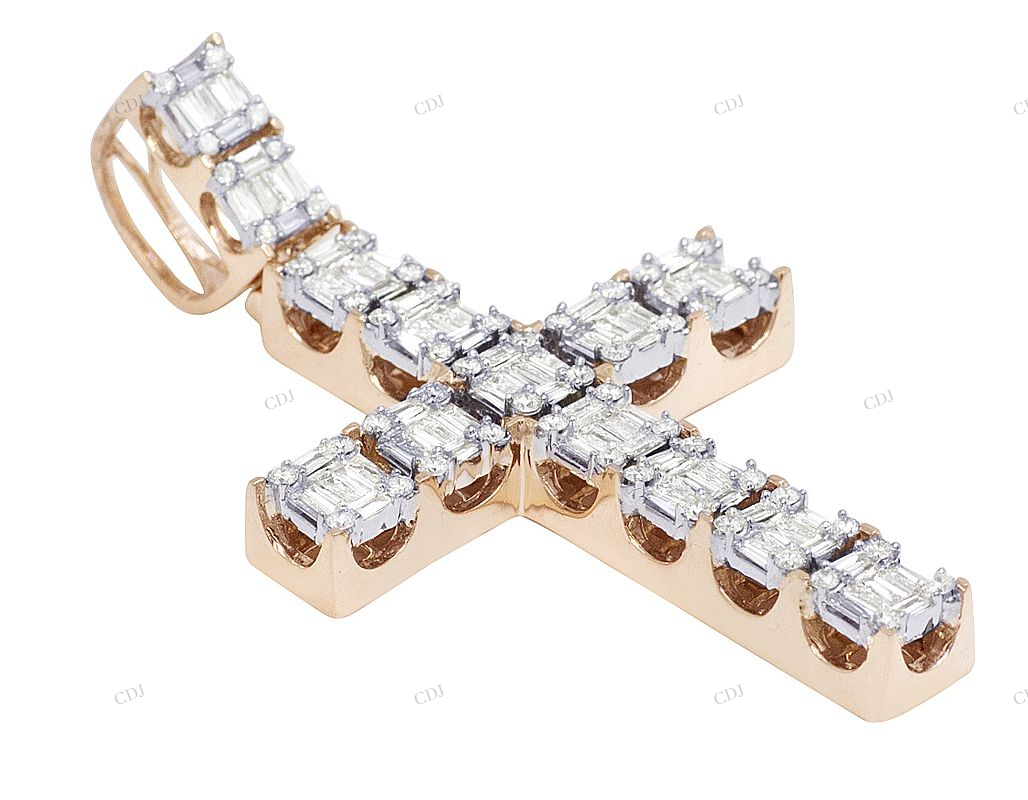 Handmade Cluster Moissanite Cross Pendant hip hop jewelry CustomDiamJewel