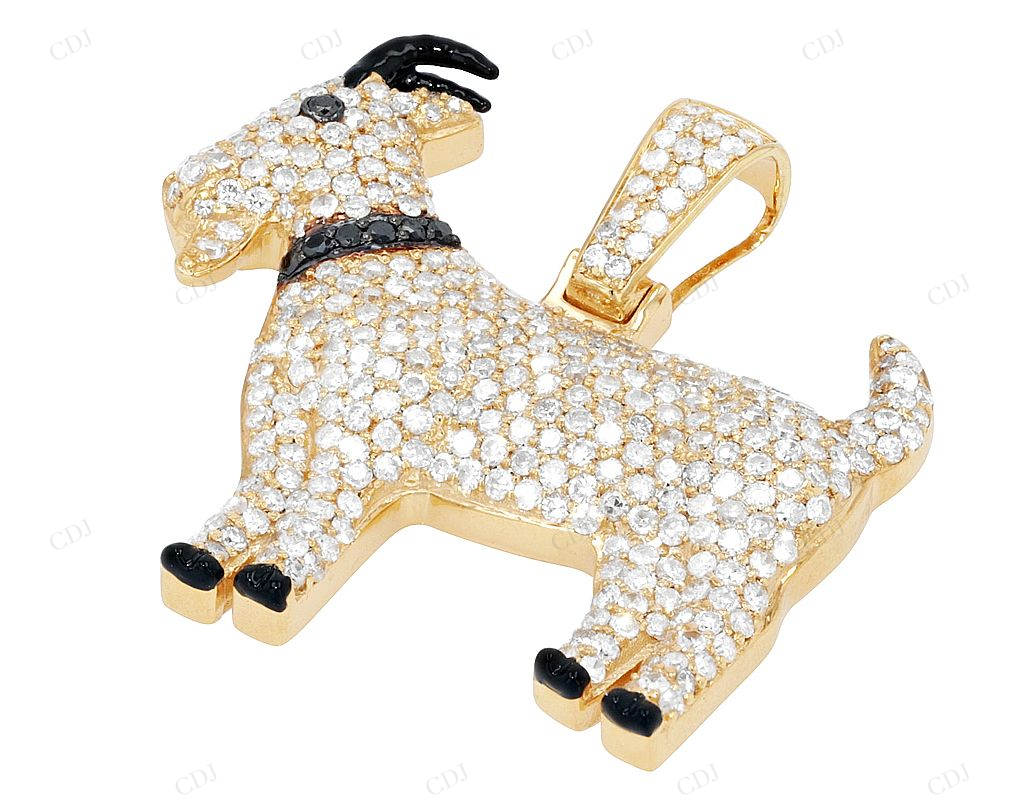 S925 Silver Moissanite Cartoon Goat Pendant CustomDiamJewel