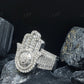 3.18 CTW Sterling Silver Moissanite Round and Baguette Diamond Ring Hip Hop Ring customdiamjewel