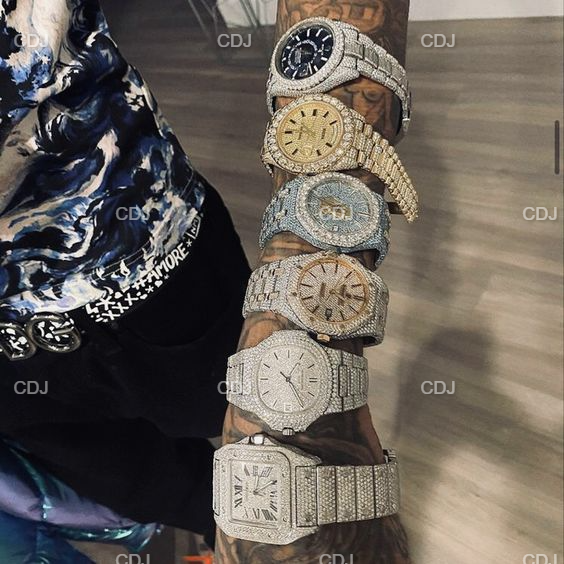 Customized Hip Hop Moissanite Diamond Watch For Men customdiamjewel