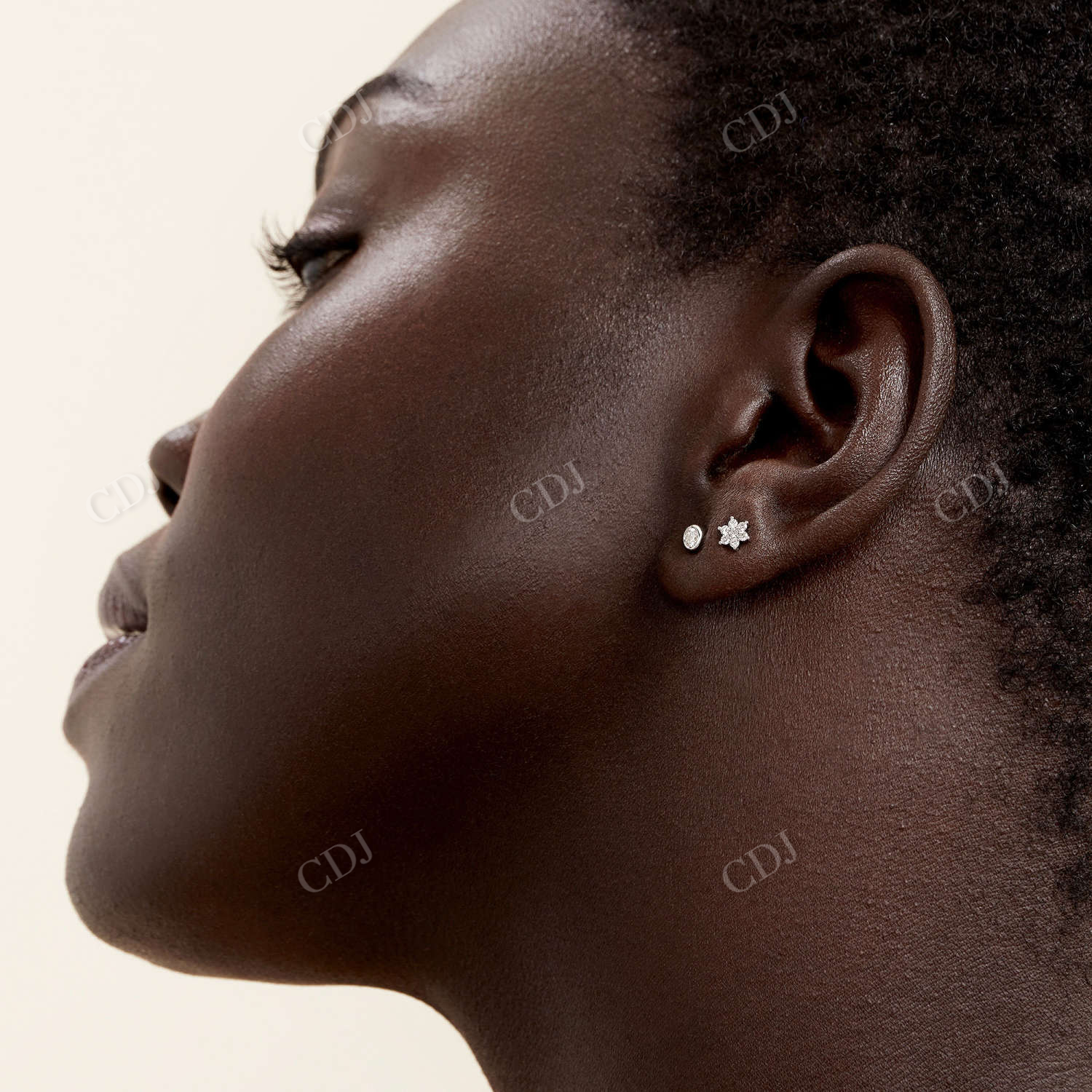 14 Solid Gold Flower Stud Earrings  customdiamjewel   