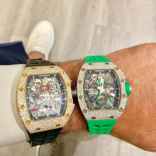 Customized Color Belt Hip Hop Moissanite Richard Mille Watches hip hop jewelry customdiamjewel