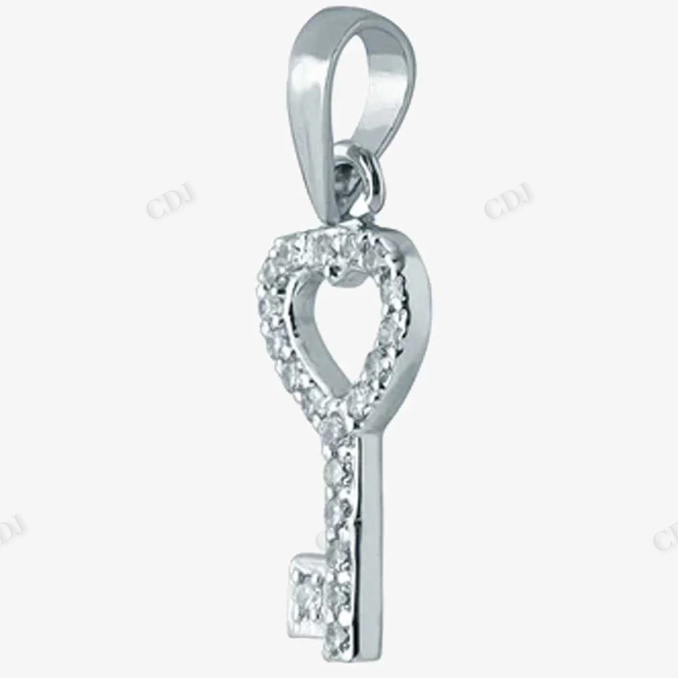Sterling Silver Key Shape Moissanite Pendant hip hop jewelry CustomDiamJewel