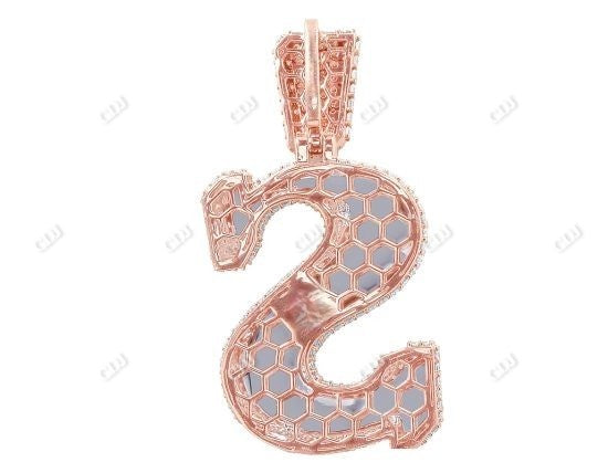 Rose Gold Plated Letter S Iced Out Hip Hop Pendant hip hop jewelry CustomDiamJewel