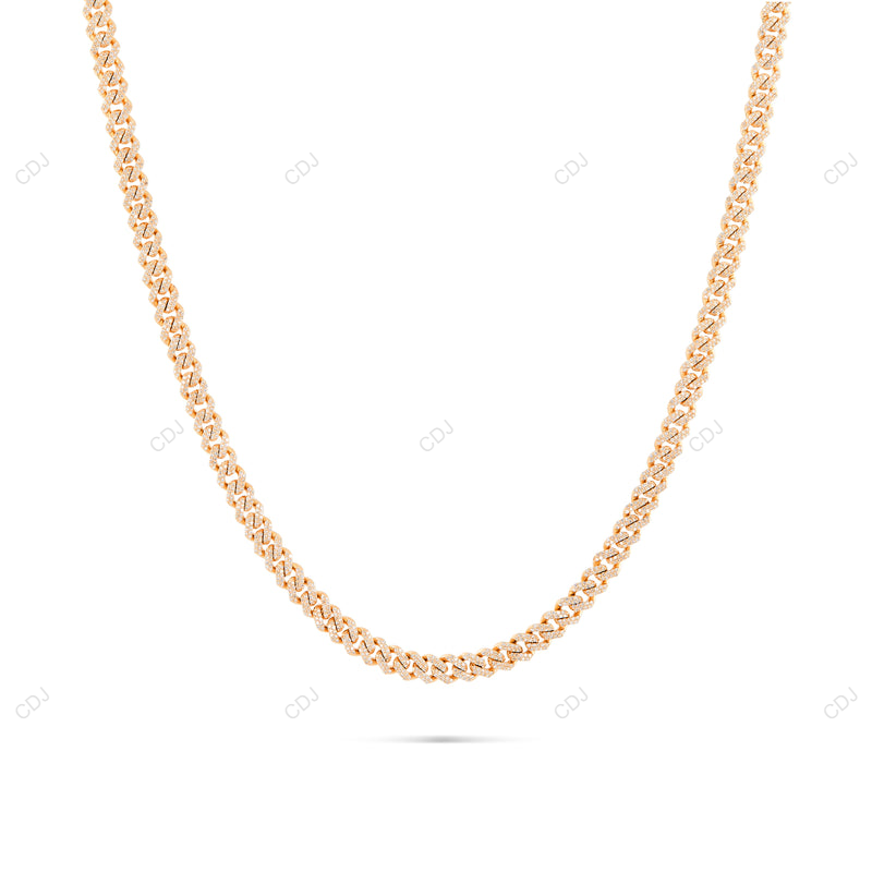Moissanite 925 Sterling Silver Iced Out Miami Cuban Link Chain CustomDiamJewel