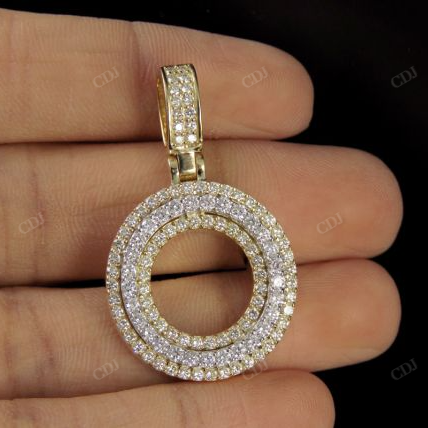 1.5" 1.6 CTW 10K Two Tone Gold Diamond Custom Initial 'O' Letter Pendant CustomDiamJewel