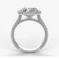 Round Cut Moissanite Halo Engagement Ring