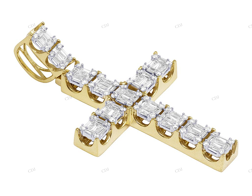 Handmade Cluster Moissanite Cross Pendant hip hop jewelry CustomDiamJewel
