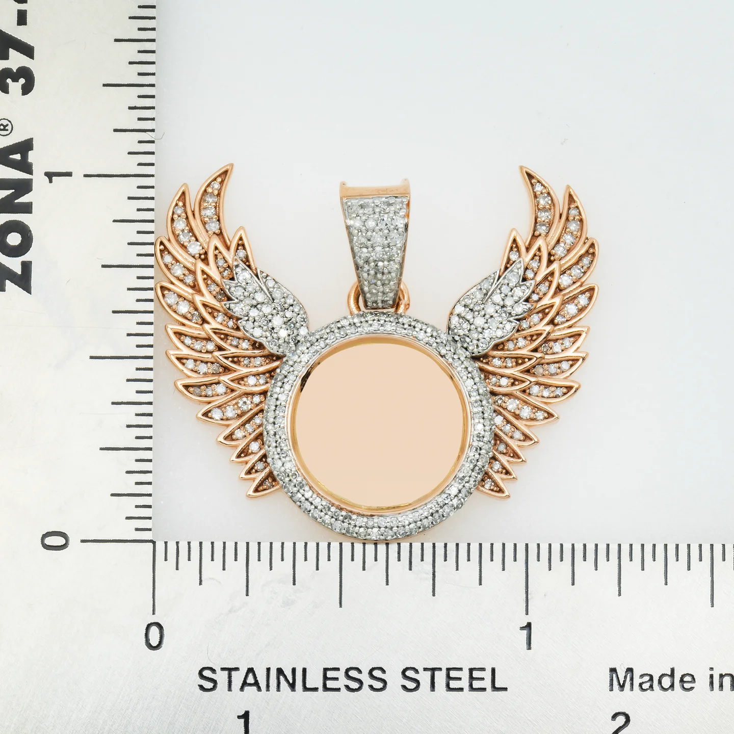 Iced Out Angel Wings Picture Pendant hip hop jewelry customdiamjewel