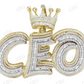 Hip Hop 925 Silver Baguette Diamond CEO King Crown Pendant hip hop jewelry CustomDiamJewel
