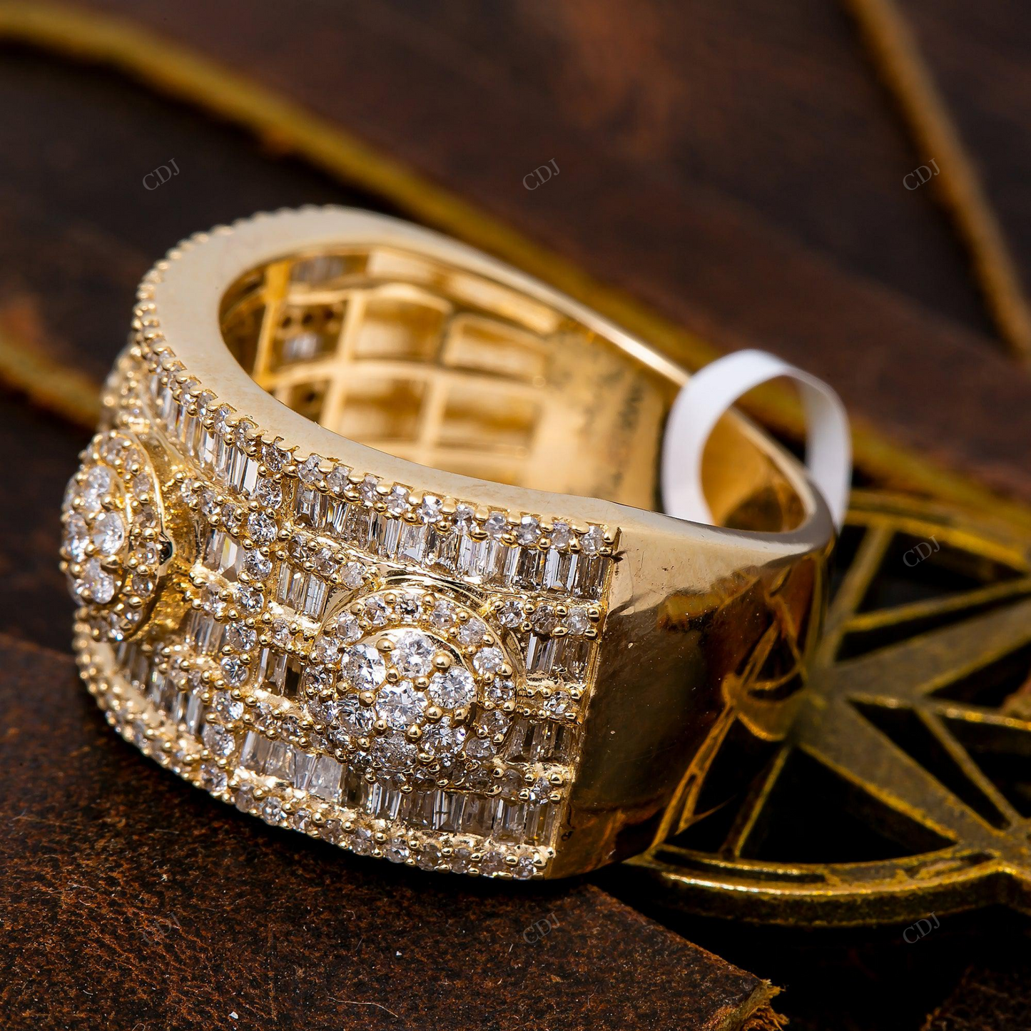 1.51 CTW Gold Plated Silver Moissanite Unisex Ring hip hop jewelry customdiamjewel