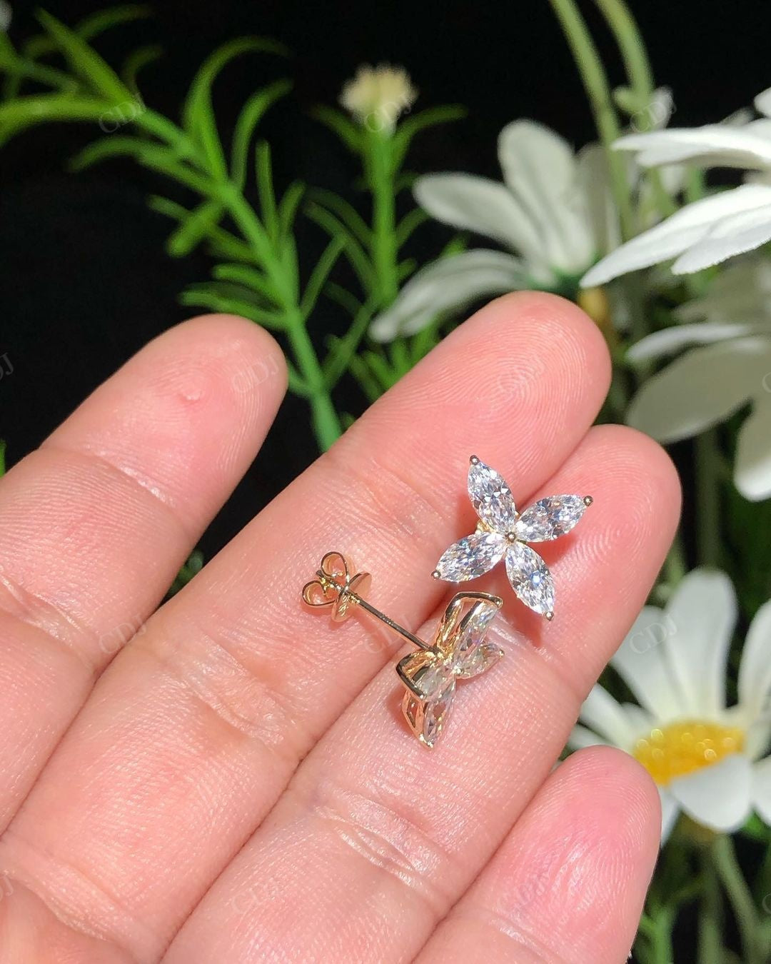 Marquise Cut Lab Grown Diamond Custom Earrings