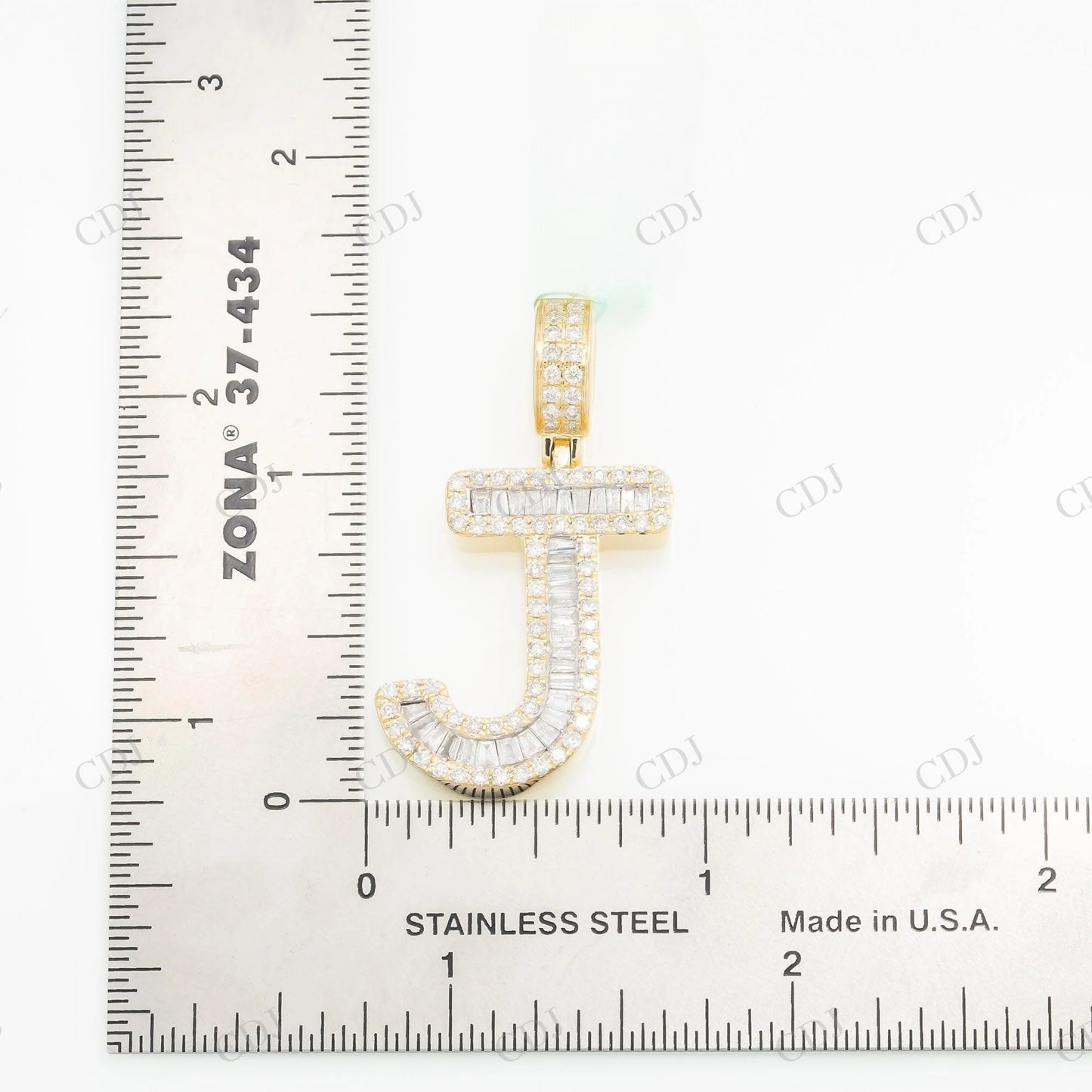925 Silver Moissanite J Alphabet Pendant Hip Hop Pendent customdiamjewel