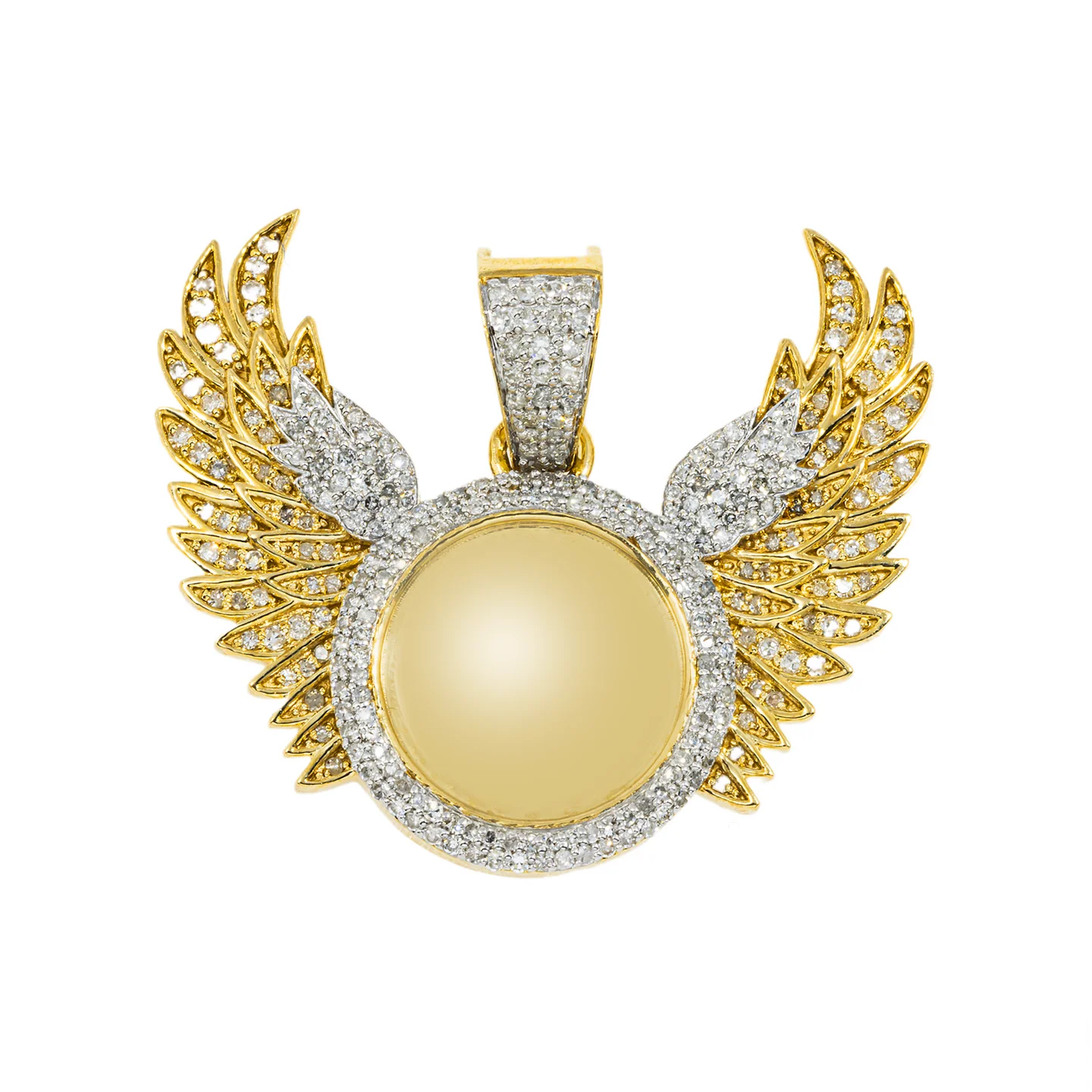 Iced Out Angel Wings Picture Pendant hip hop jewelry customdiamjewel