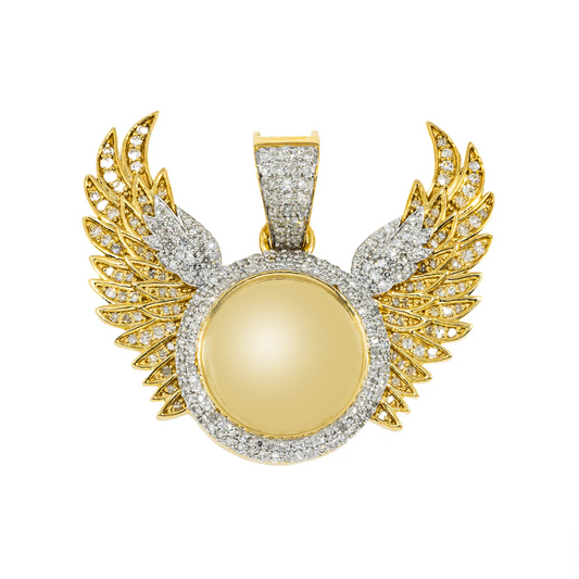Iced Out Angel Wings Picture Pendant hip hop jewelry customdiamjewel
