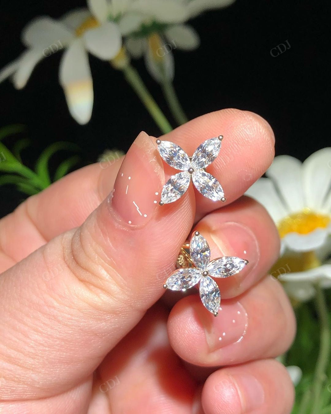 Marquise Cut Lab Grown Diamond Custom Earrings