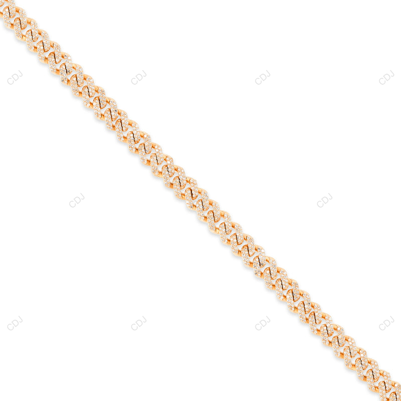Moissanite 925 Sterling Silver Iced Out Miami Cuban Link Chain CustomDiamJewel