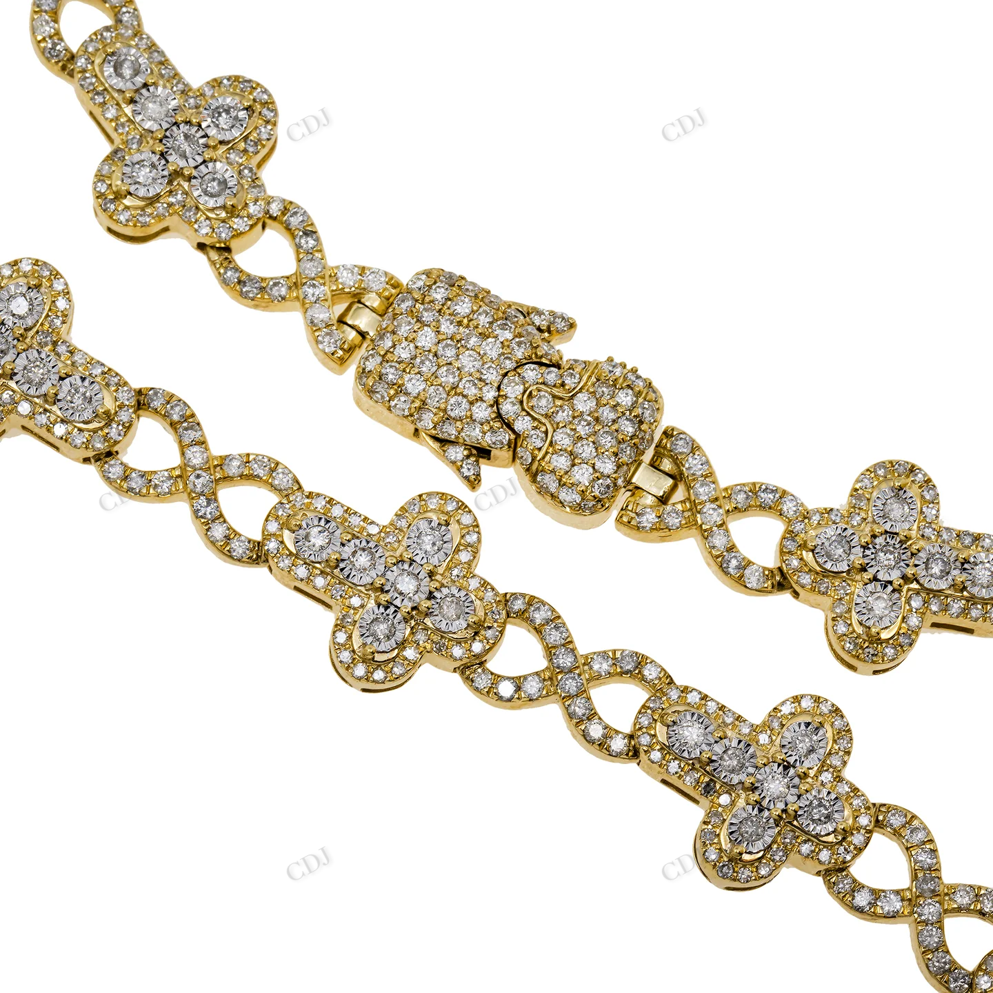 10.55 CTW 7MM Diamond Infinity Link Cross Chain hip hop jewelry CustomDiamJewel