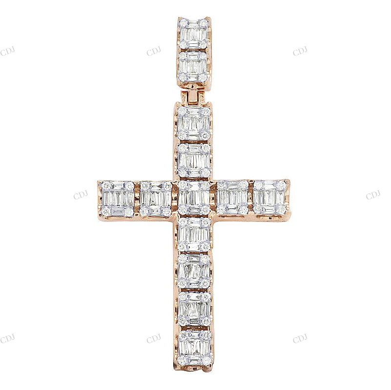 Handmade Cluster Moissanite Cross Pendant hip hop jewelry CustomDiamJewel