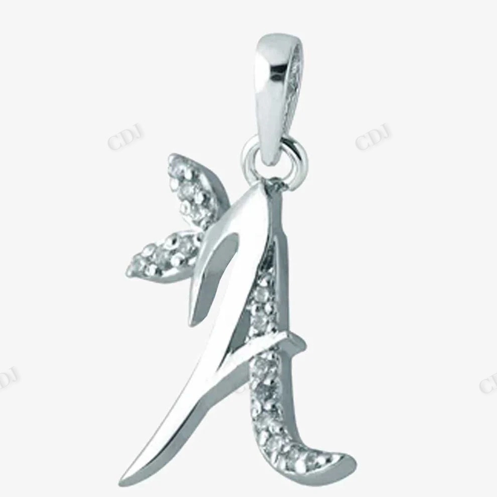 Sterling Silver Moissanite Diamond A Initial Letter Pendant hip hop jewelry CustomDiamJewel