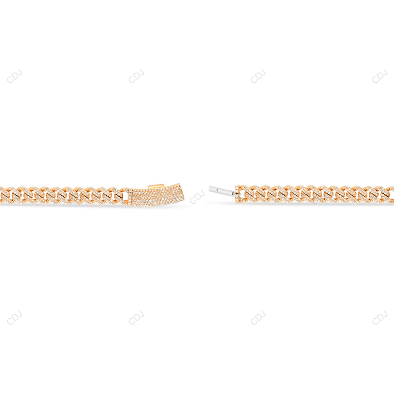 Moissanite 925 Sterling Silver Iced Out Miami Cuban Link Chain CustomDiamJewel