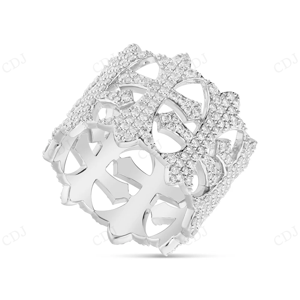 925 Sterling Silver Moissanite Diamond Cross Ring For Men hip hop jewelry CustomDiamJewel
