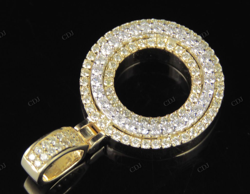 1.5" 1.6 CTW 10K Two Tone Gold Diamond Custom Initial 'O' Letter Pendant CustomDiamJewel