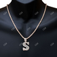 Rose Gold Plated Letter S Iced Out Hip Hop Pendant hip hop jewelry CustomDiamJewel