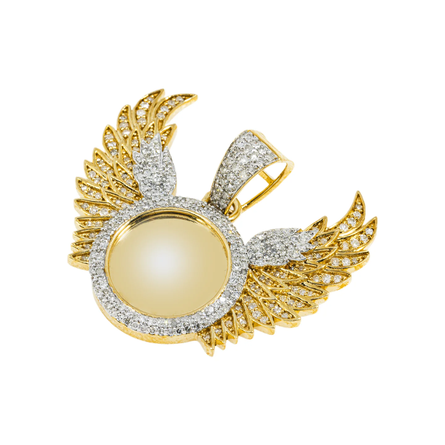 Iced Out Angel Wings Picture Pendant hip hop jewelry customdiamjewel