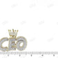 Hip Hop 925 Silver Baguette Diamond CEO King Crown Pendant hip hop jewelry CustomDiamJewel