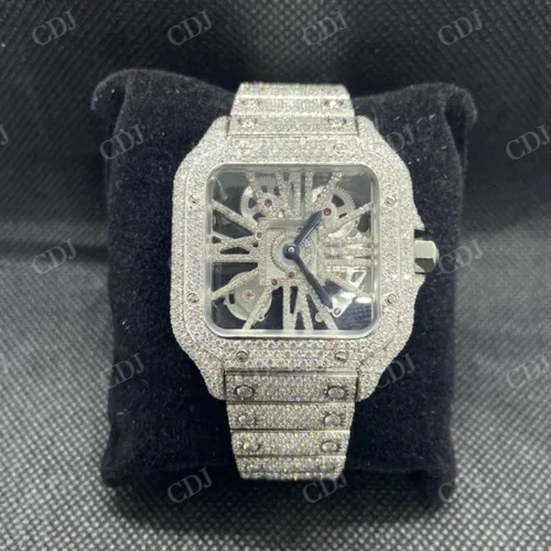 Cartier Skeleton Moissanite Diamond Watch Comes with Authentic GRA Certificate customdiamjewel