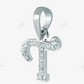 Silver Initial Letter T Moissanite Pendant hip hop jewelry CustomDiamJewel