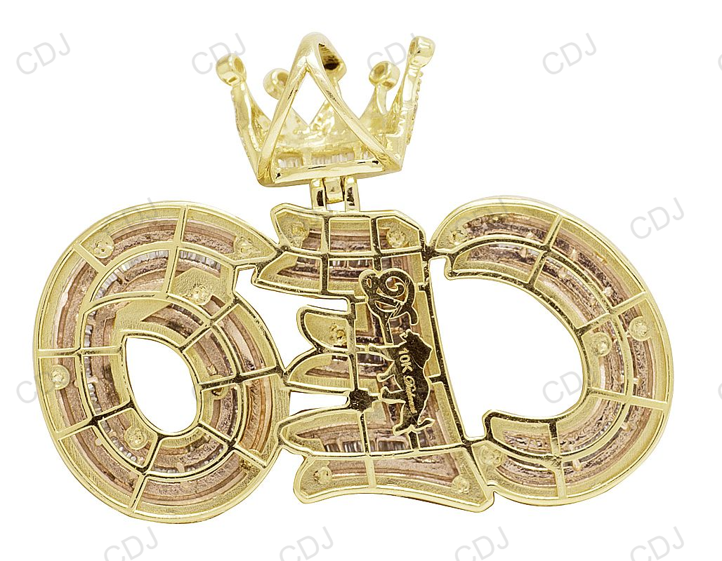 Hip Hop 925 Silver Baguette Diamond CEO King Crown Pendant hip hop jewelry CustomDiamJewel